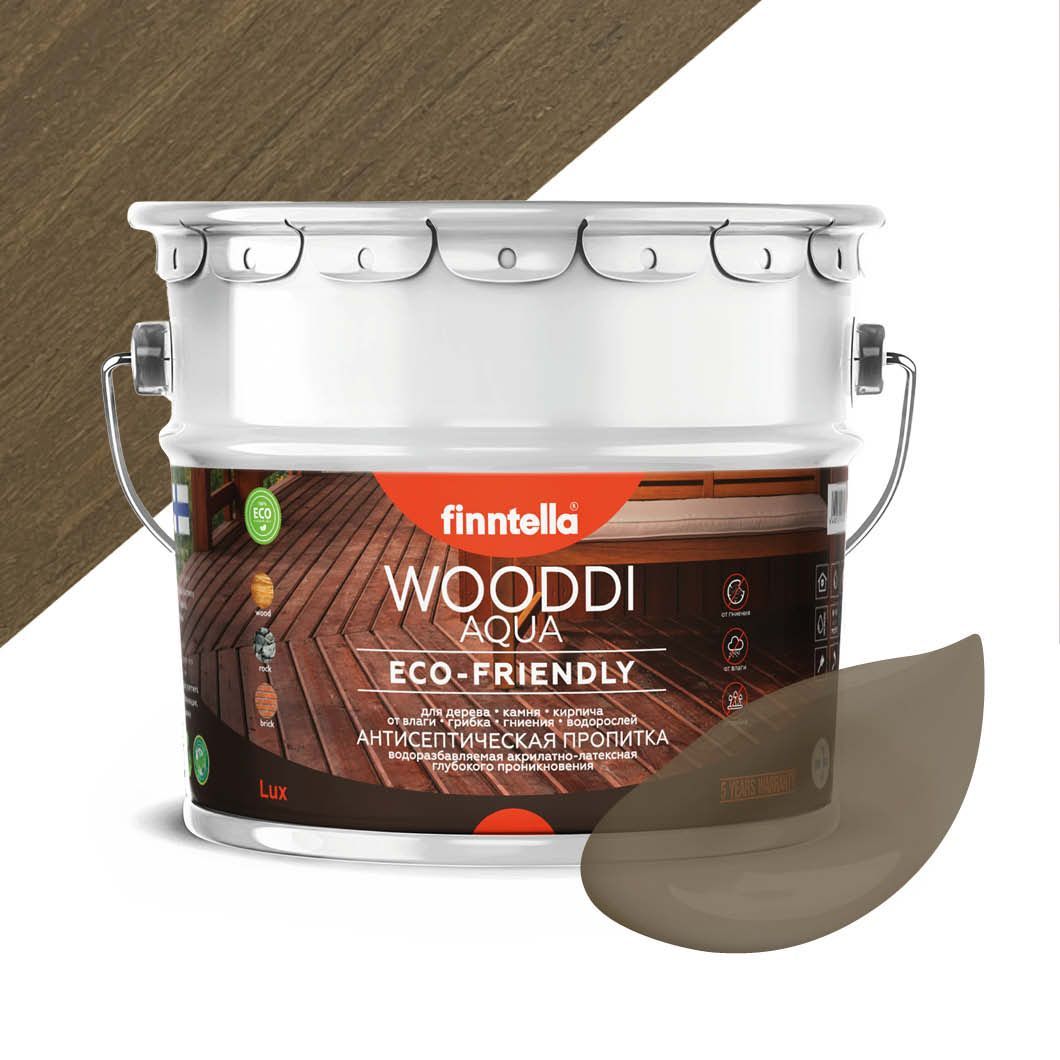 

Антисептическая пропитка для дерева на водной основе FINNTELLA WOODDI AQUA для внутренних, Коричневый, WOODDI AQUA цвет