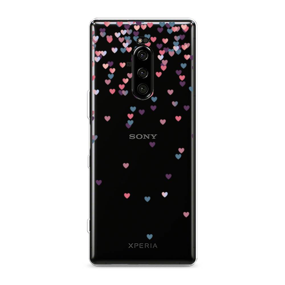 

Чехол на Sony Xperia XZ4 "Посыпка сердечки", Розовый;фиолетовый, 53850-3