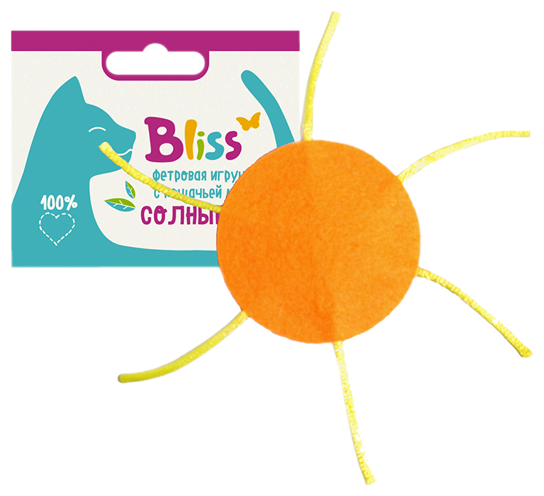 Мягкая игрушка Bliss Солнышко, с кошачей мятой, оранжевая