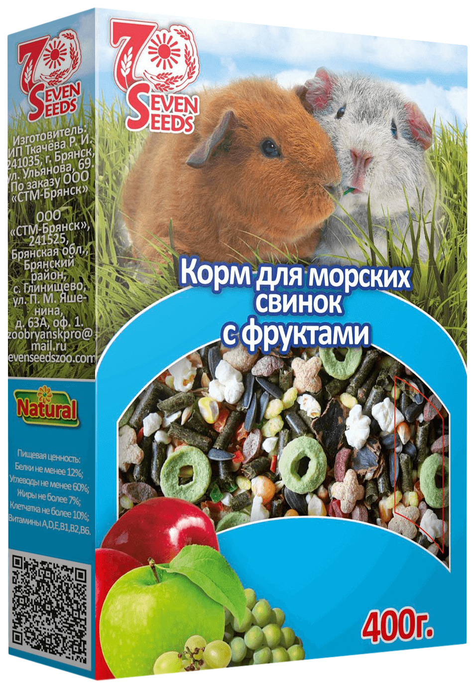 

Сухой корм для морских свинок Seven Seeds Special с фруктами, 400 г, Special