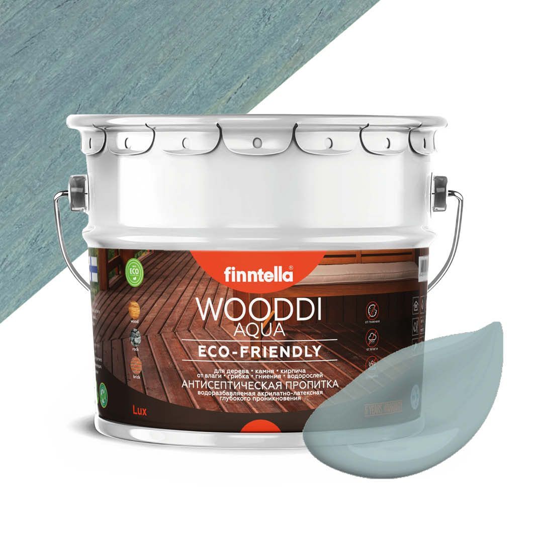 

Антисептическая пропитка для дерева на водной основе FINNTELLA WOODDI AQUA для внутренних, Голубой, WOODDI AQUA цвет