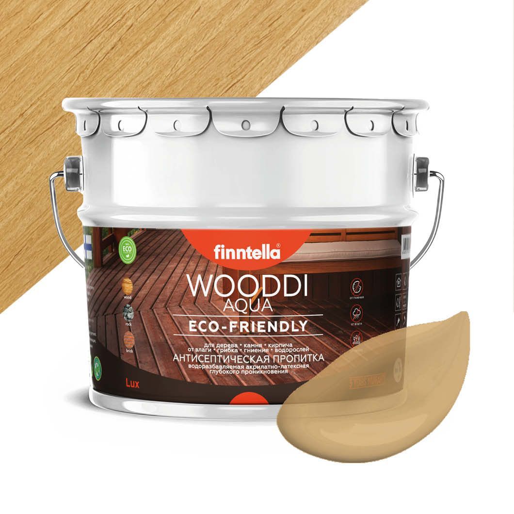 

Антисептическая пропитка для дерева на водной основе FINNTELLA WOODDI AQUA для внутренних, Бежевый, WOODDI AQUA цвет