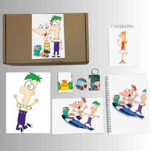 

Бокс с подарком Финес и Ферб, Phineas and Ferb - 8,54316487-1, 7 предметов