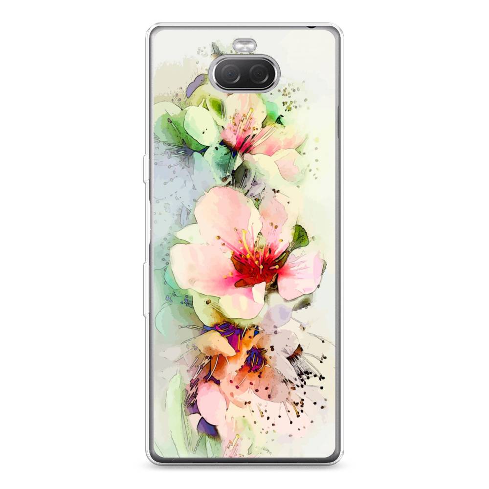 

Чехол на Sony Xperia XA3 Ulta "Нежные цветы", Зеленый;розовый, 53950-2