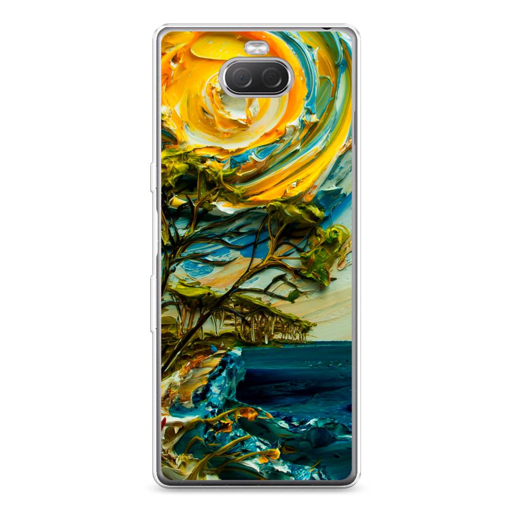 

Чехол на Sony Xperia XA3 Ulta "Солнце живопись", Желтый;синий, 53950-4