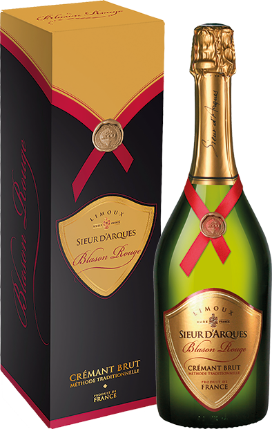 

Игристое вино Sieur d'Arques, Blason Rouge Cremant Brut, Limoux AOC, в подарочной упаковке