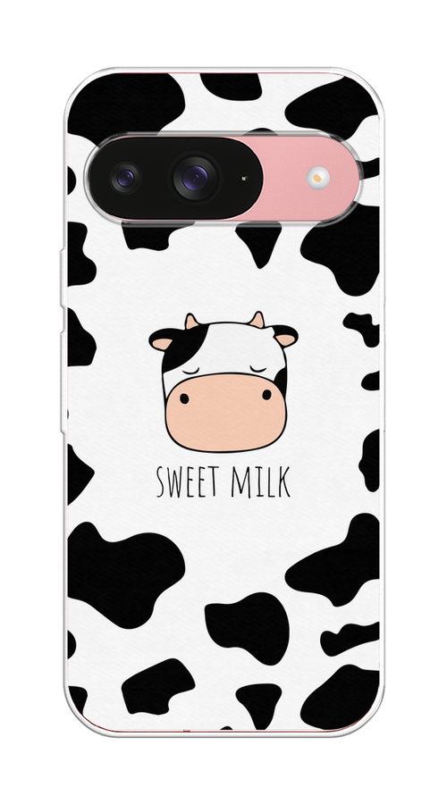 

Чехол на Google Pixel 9 "Sweet milk", Розовый;белый;черный, 271950-1