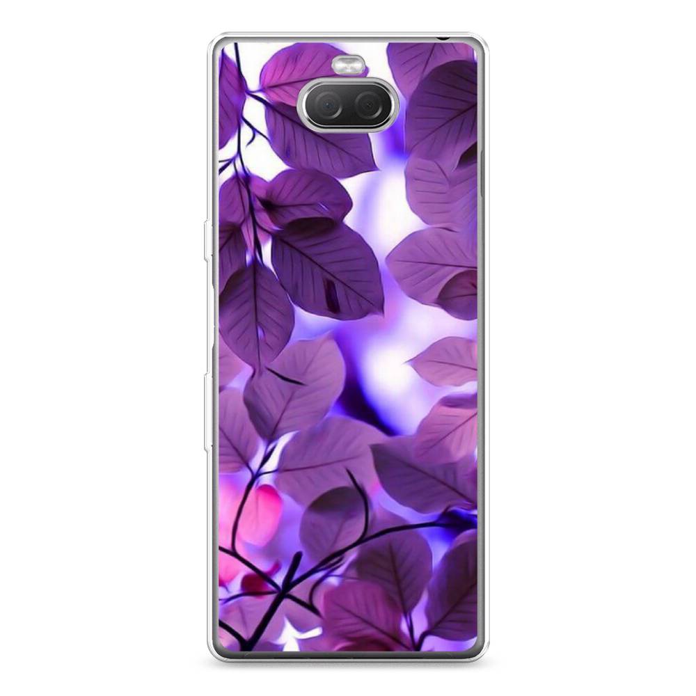 

Чехол на Sony Xperia XA3 Ulta "Сиреневые листики", Фиолетовый;голубой, 53950-2