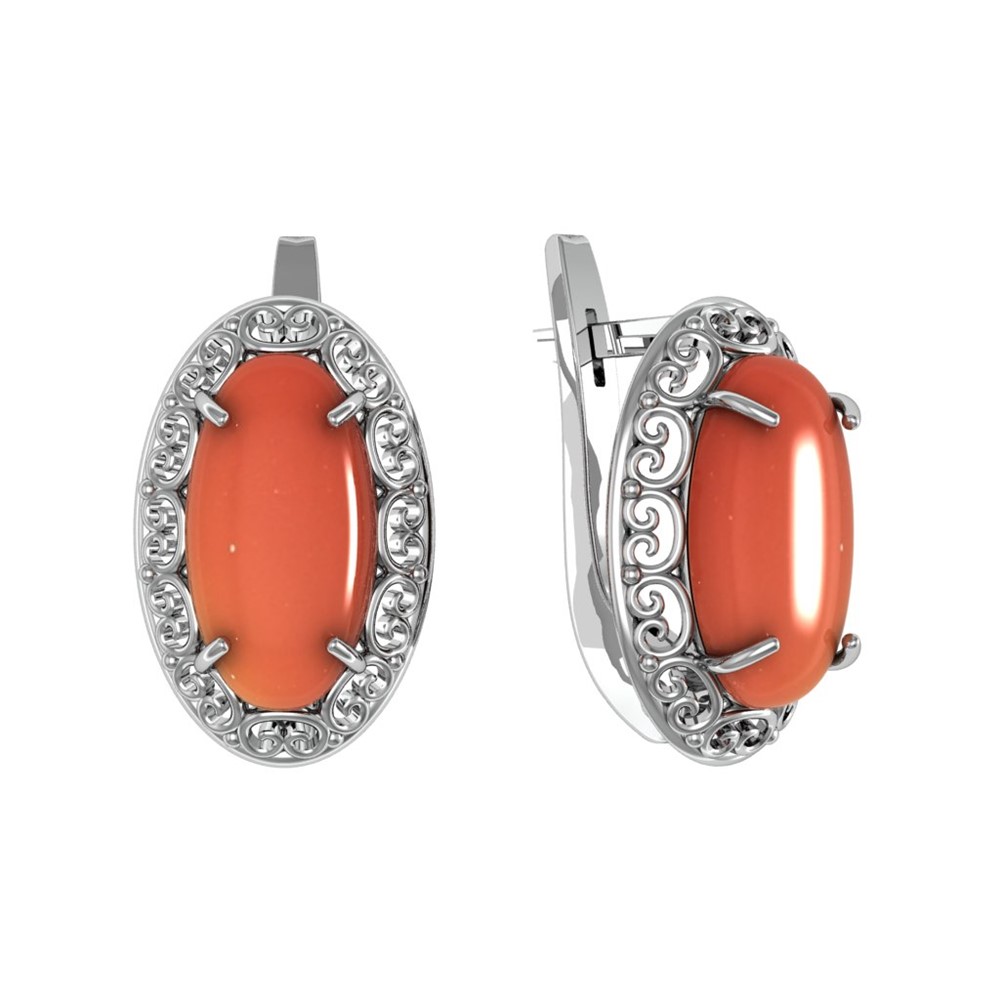 

Серьги из серебра ПРИВОЛЖСКИЙ ЮВЕЛИР 361323-SR, сердолик, 361323-SR