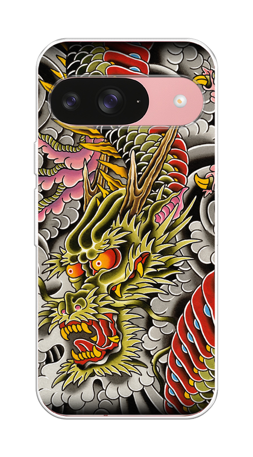 

Чехол на Google Pixel 9 "Японский дракон", Желтый;розовый;красный, 271950-1