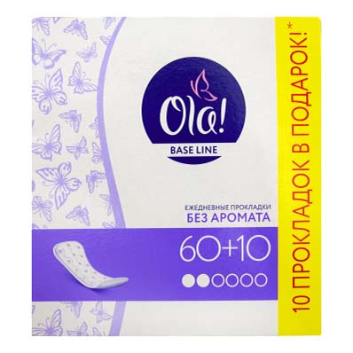 

Прокладки женские Ola! ежедневные зеленый чай 60 + 10 шт