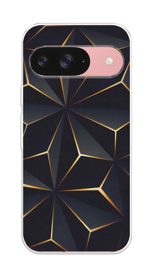 

Чехол на Google Pixel 9 "Черные полигоны", Золотистый;черный, 271950-1
