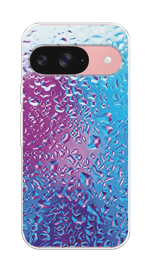 

Чехол на Google Pixel 9 "Капли на стекле", Бирюзовый;розовый, 271950-1