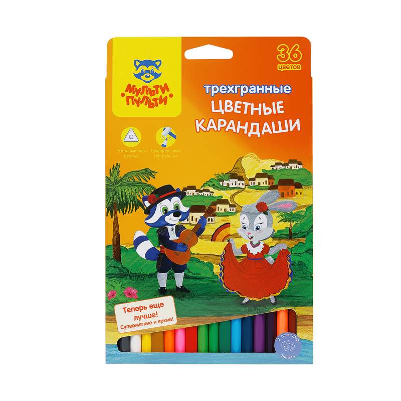 

Набор цветных карандашей МУЛЬТИ-ПУЛЬТИ, 36 цв., арт. 239793 - (3 набора), Разноцветные