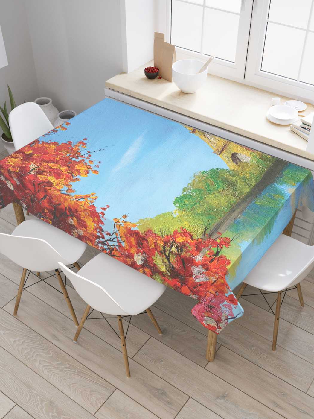 

Скатерть прямоугольная JoyArty "Парижское художество" из сатена, 180x145 см, Голубой, Парижское художество