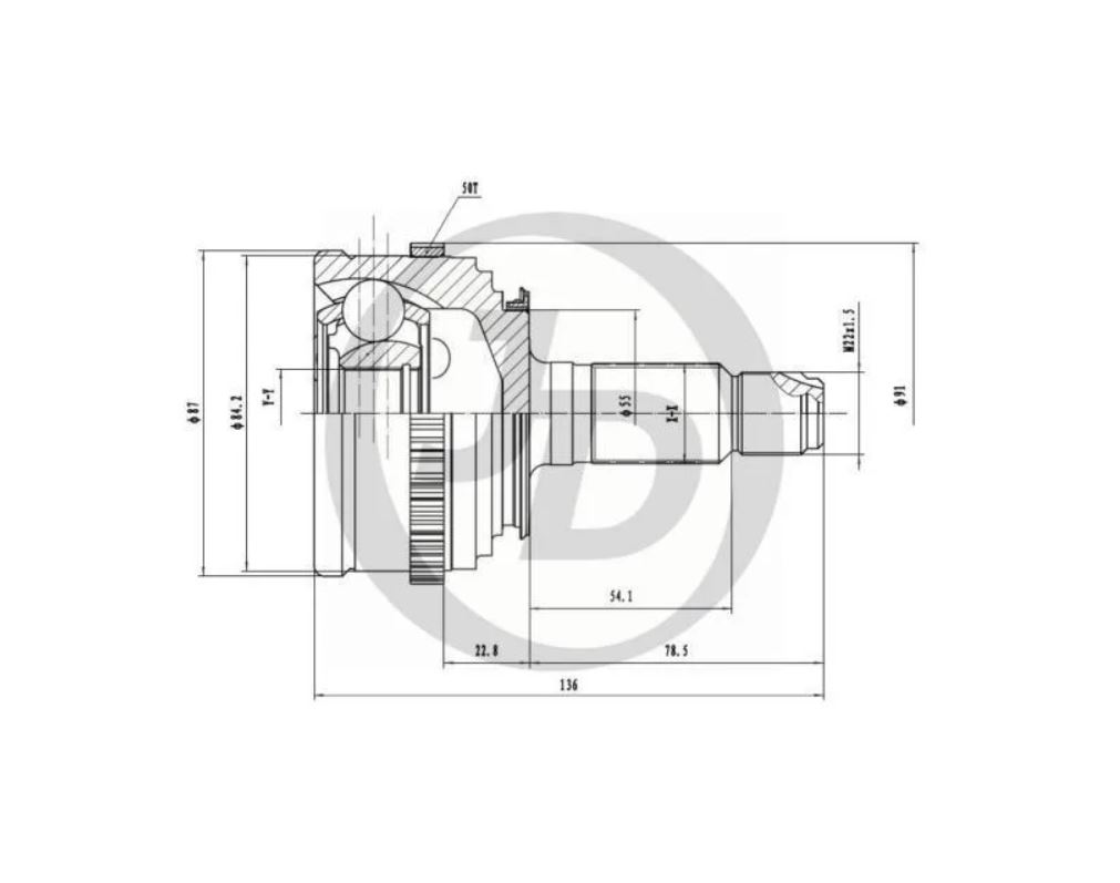 

JUST DRIVE JCT0008A ШРУС внешний ABS HO024A50