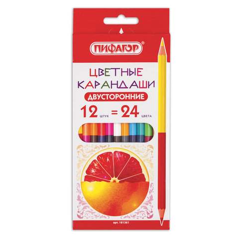 

Набор цветных карандашей ПИФАГОР, 24 цв., арт. 181361 - (3 набора), Разноцветные