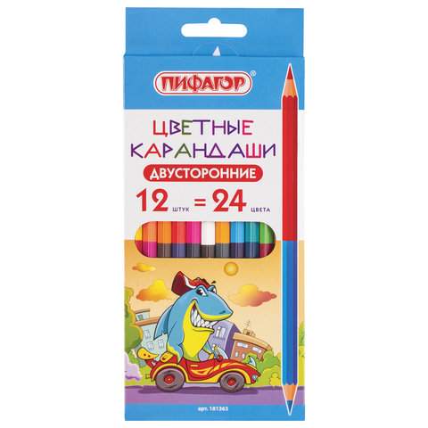 

Набор цветных карандашей ПИФАГОР, 24 цв., арт. 181363 - (5 наборов), Разноцветные