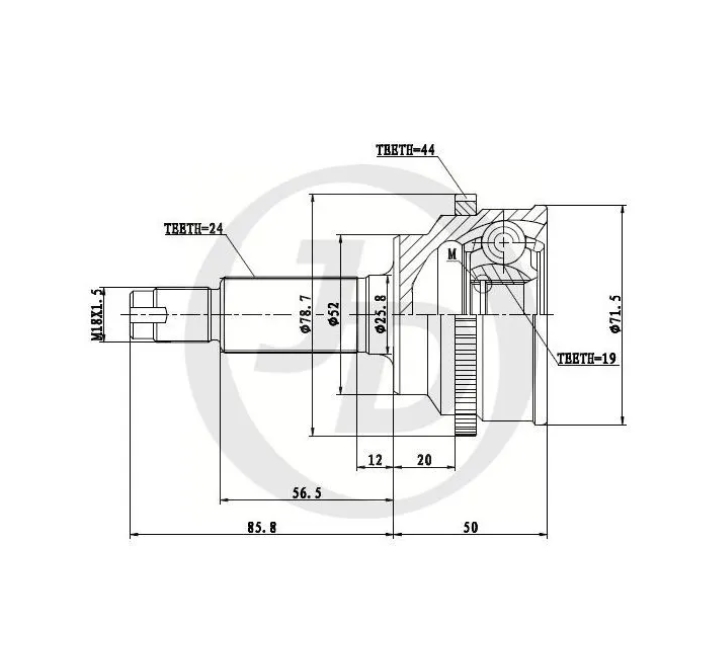 

JUST DRIVE JCT0015A ШРУС внешний ABS MA014A44
