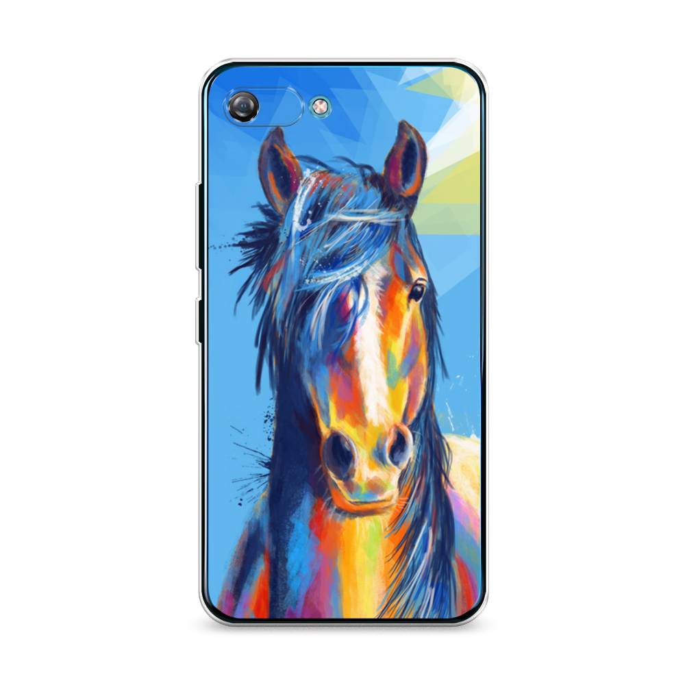 

Чехол на Itel A25 "Лошадь арт 3", Голубой;желтый;синий, 3200250-1