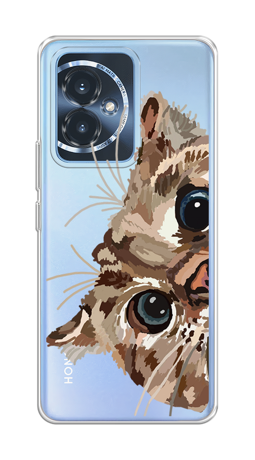 

Чехол на Honor 100 "Любопытный кот", Коричневый;синий;черный, 6122750-1