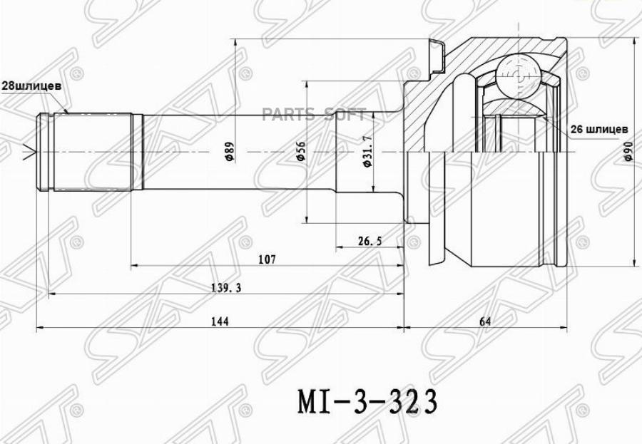 

Шрус Наружный Kia Bongo Iii 04- 4wd Sat арт. MI-323