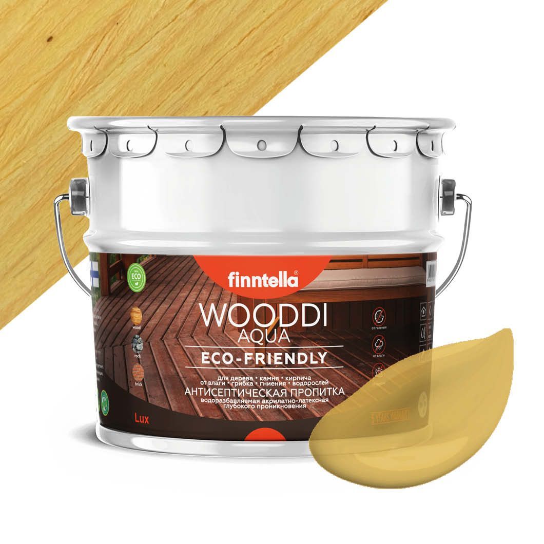 

Антисептическая пропитка для дерева на водной основе FINNTELLA WOODDI AQUA для внутренних, Бежевый, WOODDI AQUA цвет