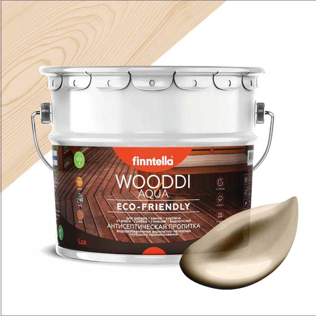 

Антисептическая пропитка для дерева на водной основе FINNTELLA WOODDI AQUA для внутренних, Прозрачный, WOODDI AQUA цвет