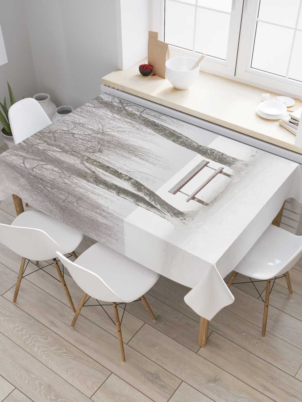 

Скатерть прямоугольная JoyArty "Тишина между деревьев" из оксфорда, 180x145 см, Зеленый, Тишина между деревьев