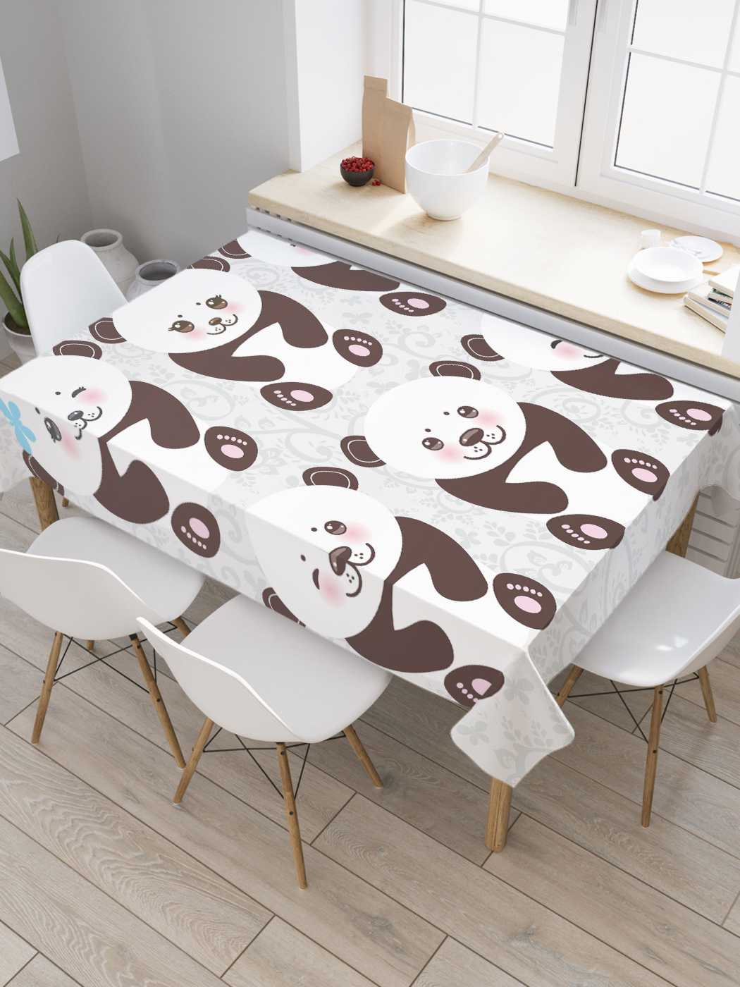 

Скатерть прямоугольная JoyArty "Маленькие панды" из оксфорда, 180x145 см, Черный, Маленькие панды