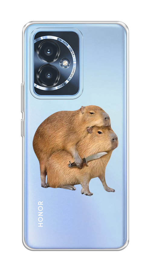 

Чехол на Honor 100 "Капибара с ножом", Бежевый, 6122750-1