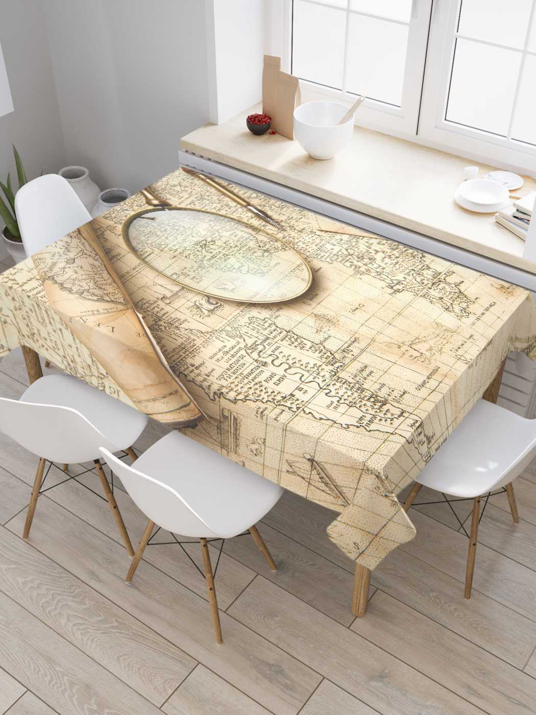 

Скатерть прямоугольная JoyArty "Карточное исследование" из оксфорда, 180x145 см, Бежевый, Карточное исследование