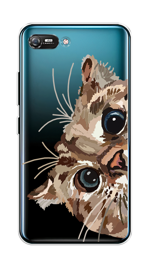 

Чехол на Itel A25 "Любопытный кот", Коричневый;синий;черный, 3200250-1