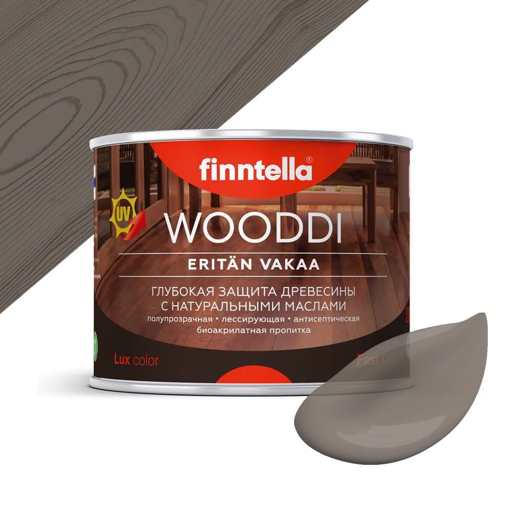 

Пропитка по дереву WOODDI, цвет TEAK , 0,45л, Серый, WOODDI колерованная