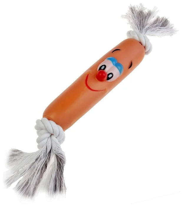 

Игрушка Пижон на канате Сосиска для собак, 30 см (сосиска 14 см)