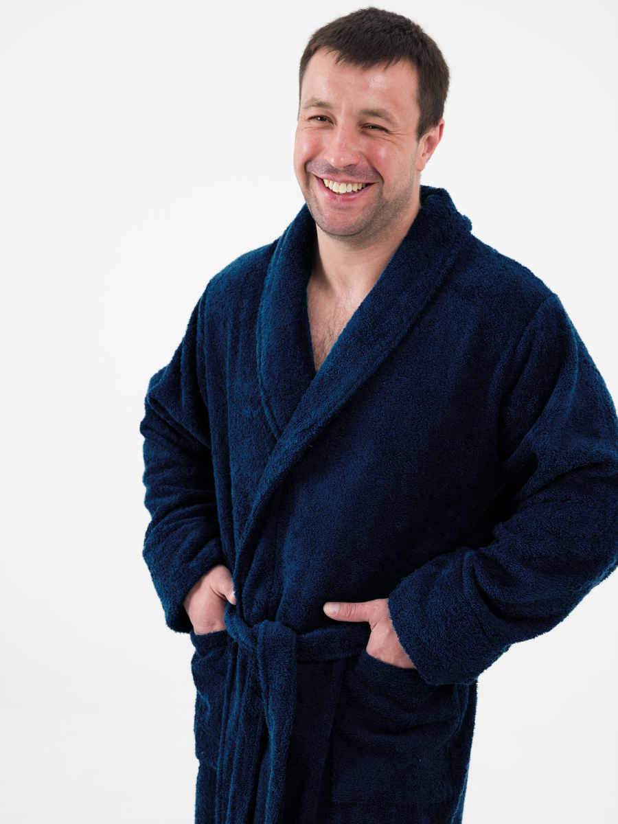 Халат мужской Bio-Textiles IFMIMH синий 56-58 RU 4200₽