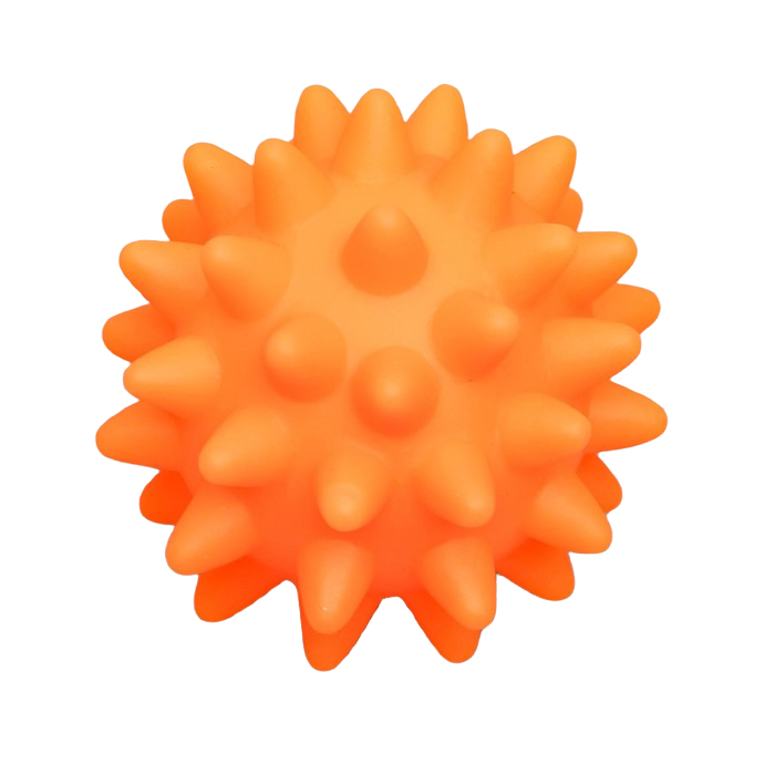 Игрушка Пижон пищащая Мяч с шипами для собак, 6,5 см, оранжевая