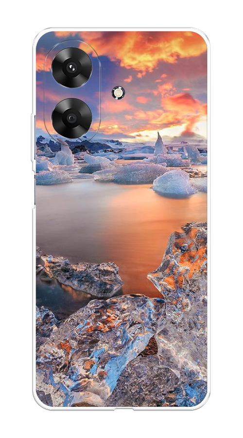 

Чехол на Realme Note 60 "Ледники", Синий;оранжевый, 2518550-1