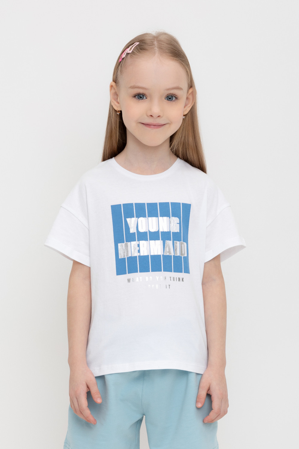 

Футболка детская CROCKID М 3796-1 К 302350, белый,небесный, 140, М 3796-1