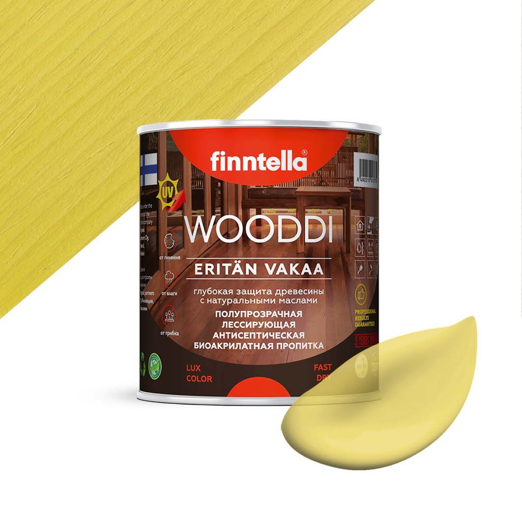 

Пропитка по дереву WOODDI, цвет SITRUUNA , 0,9л, Желтый, WOODDI колерованная