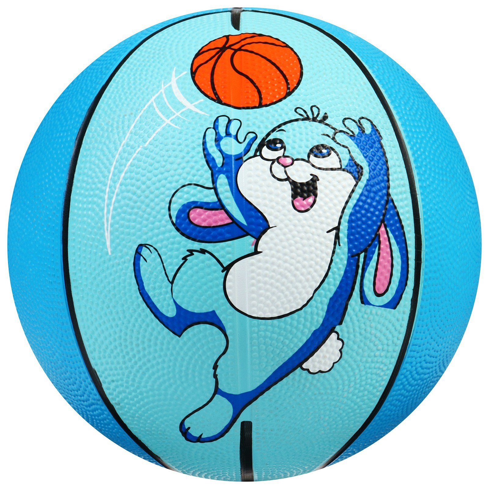 Баскетбольный мяч Onlytop Заяц размер 3 голубой