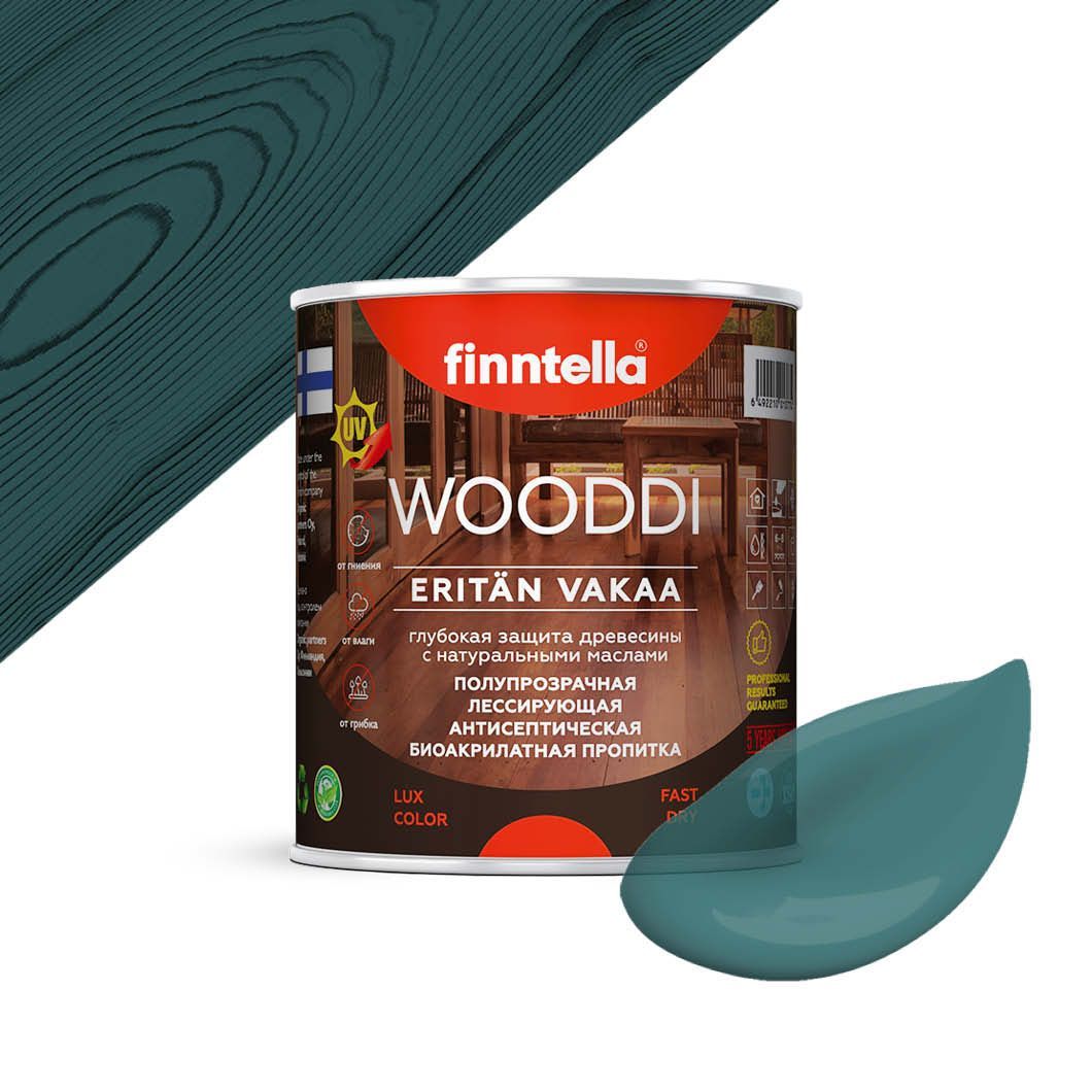 

Пропитка по дереву WOODDI, цвет MAJOLIKA , 0,9л, Синий, WOODDI колерованная