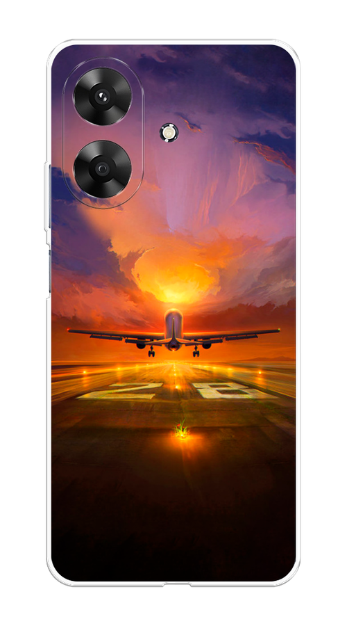 

Чехол на Realme Note 60 "Самолет на посадке", Оранжевый;синий, 2518550-1