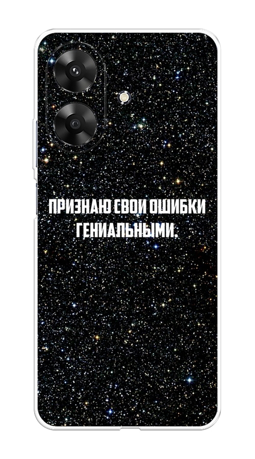 

Чехол на Realme Note 60 "Признаю свои ошибки гениальными", Черный;белый, 2518550-1