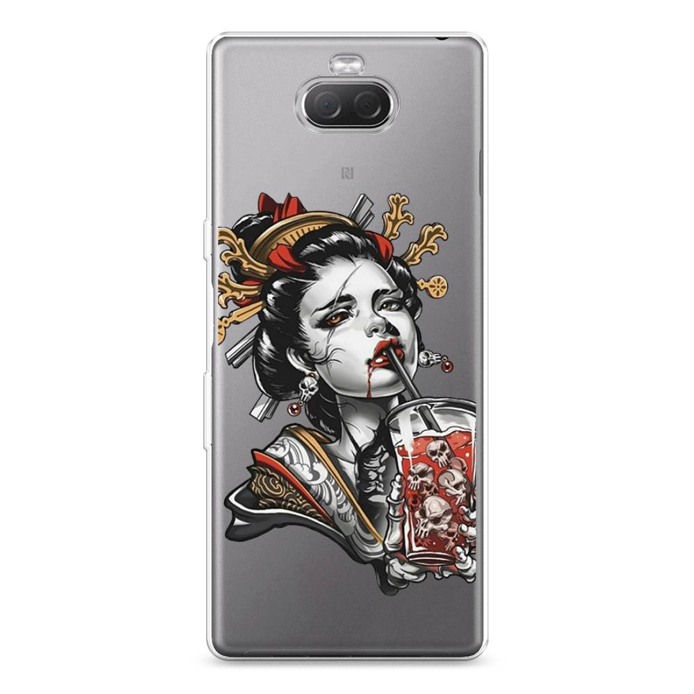 

Чехол на Sony Xperia XA3 Ulta "Опасная гейша", Красный;черный;серый, 53950-4