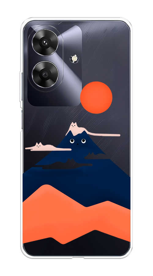 

Чехол на Realme Note 60 "Кот-гора", Черный;оранжевый, 2518550-1
