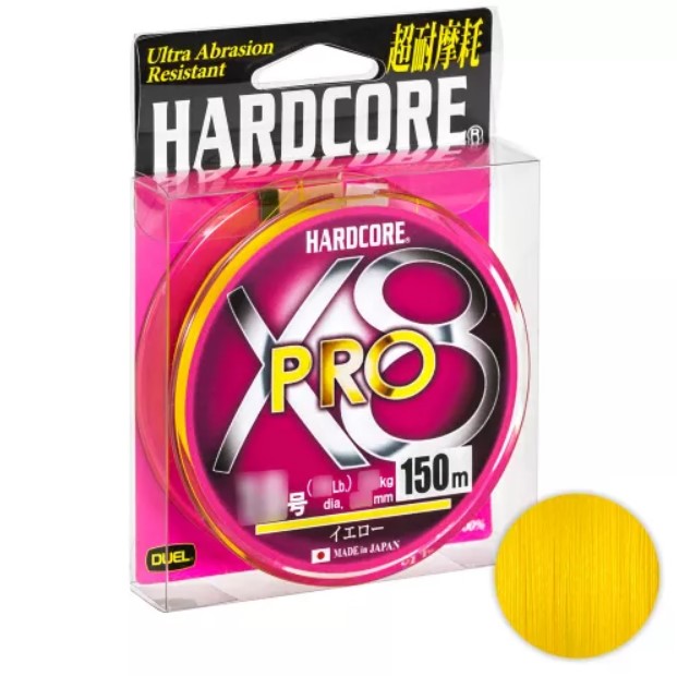 

Шнур Yo-zuri Duel Hardcore PE X8 Pro #1 0,17мм 150м (yellow), Желтый, Duel Hardcore PE X8 Pro