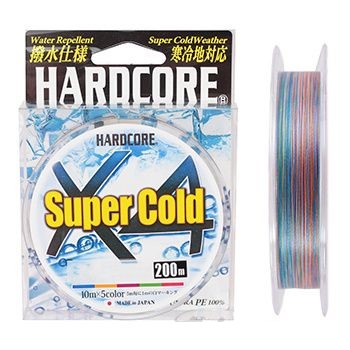Шнур Yo-zuri Duel Hardcore PE X4 Super Cold 200м PE0.4 0,11мм. 3,6кг. Multicolor