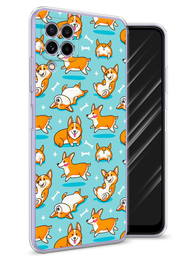 

Чехол Awog на Samsung Galaxy M22 / Самсунг M22 "Веселые корги", Коричневый, 2103450-2
