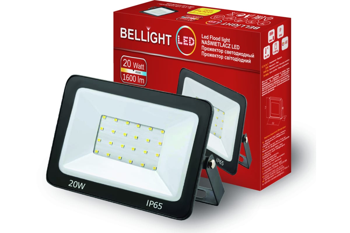 

Прожектор BELLIGHT BL-LFL-2-20 slim/СДО 2-20slim, 4500К 1600Lm 220В 22204578